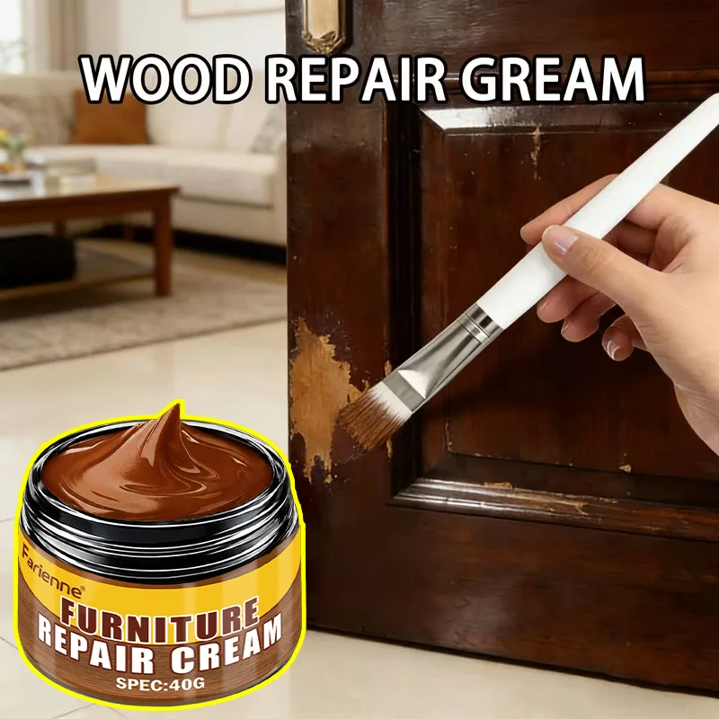 Farienne 40g Multi-Use Wood Touch-Up Cream Scratch Repair Paste for Automotive Trim And Household Wooden Furniture Items