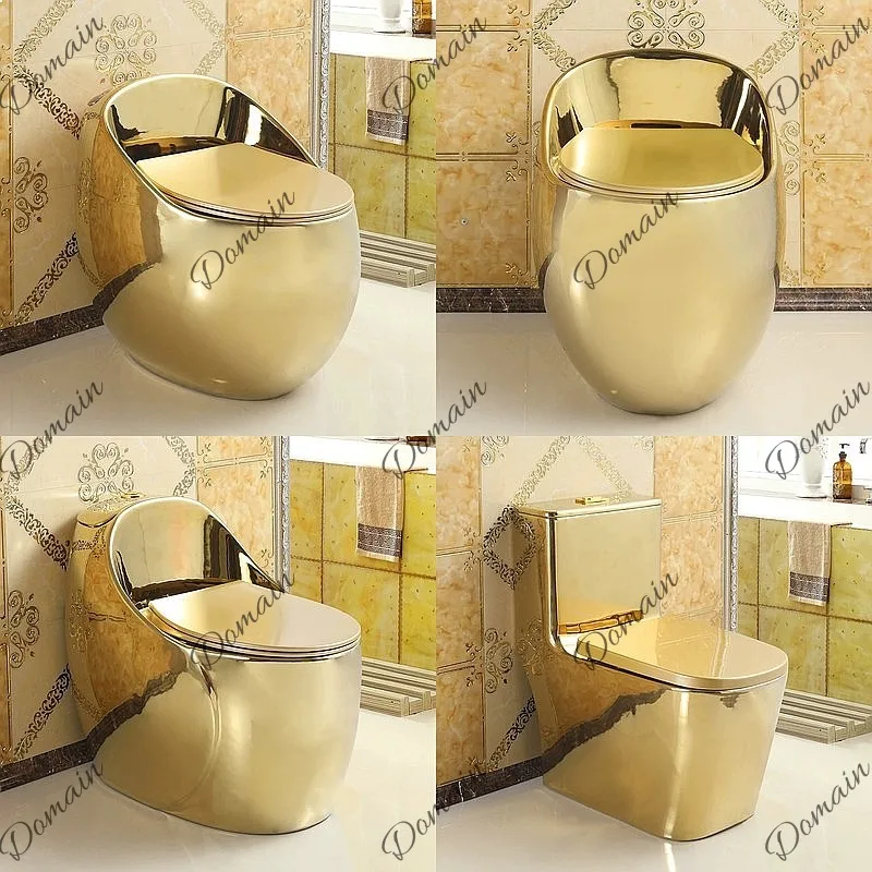 European Gold Egg Toilet Siphon Colorful Water-Saving Creative Small Bathroom