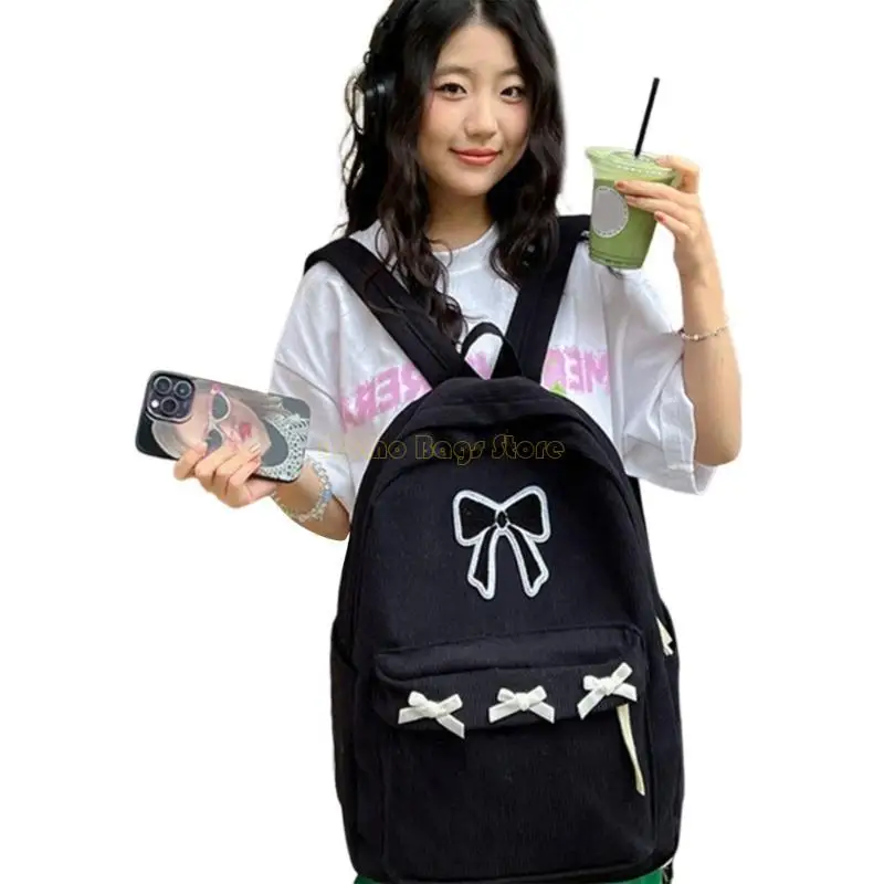 X90d Schülern School Rucksack Frauen große Kapazität Rucksack süßer Bowknot Rucksacks ästhetischer Rucksack Reise -Rucksack