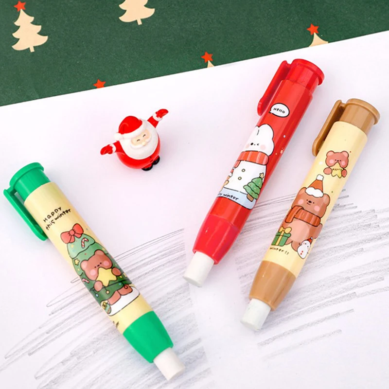 Kawaii Weihnachten Drücken Radiergummi Nette Schreiben Zeichnung Bleistift Radiergummis Student Schreibwaren Kinder Geschenke Schule Bürobedarf