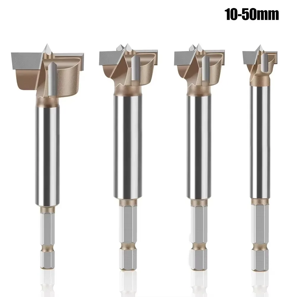 1 PC 10-50mm Forstner 드릴 비트 힌지 보링 비트 구멍 톱 커터 카바이드 육각 1/4in 생크 목공 도구