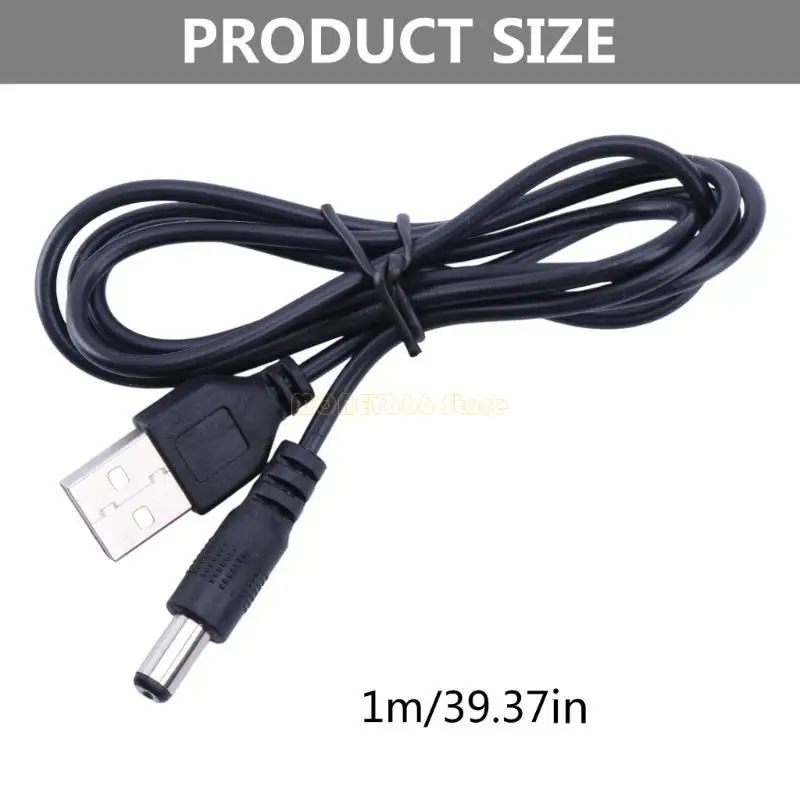 F62C 80cm USBからDC5.5 x 2.1ルータースピーカー用の充電コードデータラインLEDライト