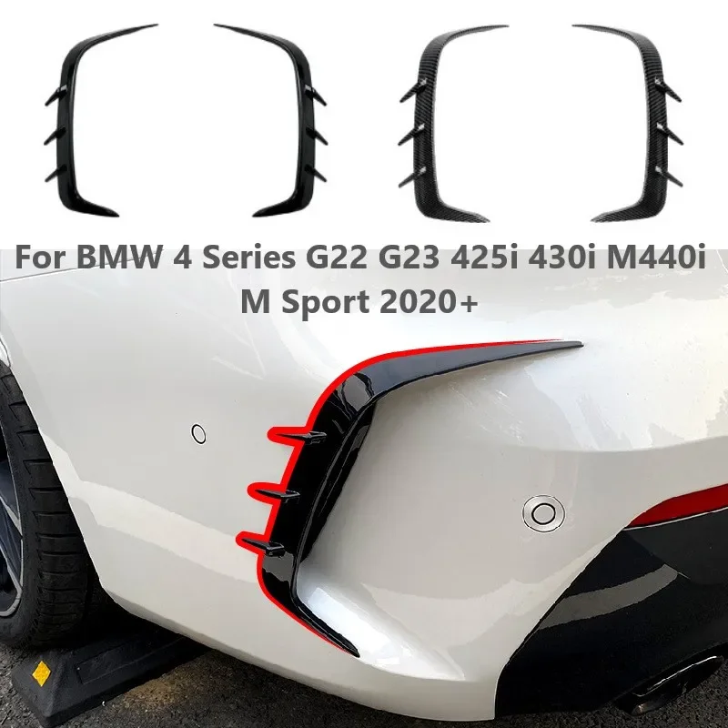 

2pcs Air Vent Cover Side Splitter For BMW 4 Series G22 G23 425i 430i M440i M Sport 2020+ Rear Bumper Spoiler Sticker Body Kit