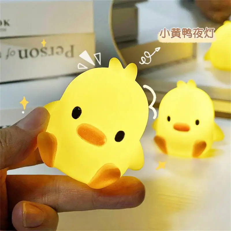 Luz de noche de pato amarillo de dibujos animados, luz de noche de Animal lindo, luz de cabecera de dormitorio con iluminación para dormir, nuevo, 2024