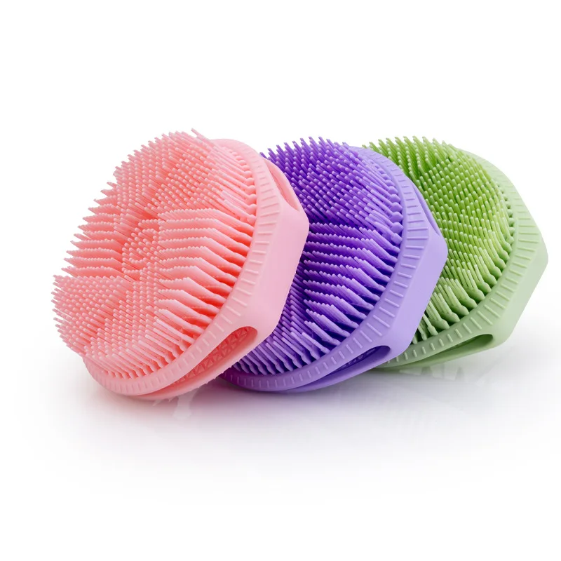لينة سيليكون الجسم الغسيل الشامبو فرشاة يده دش التطهير فرش التقشير حمام فرشاة رئيس مدلك أدوات الاستحمام