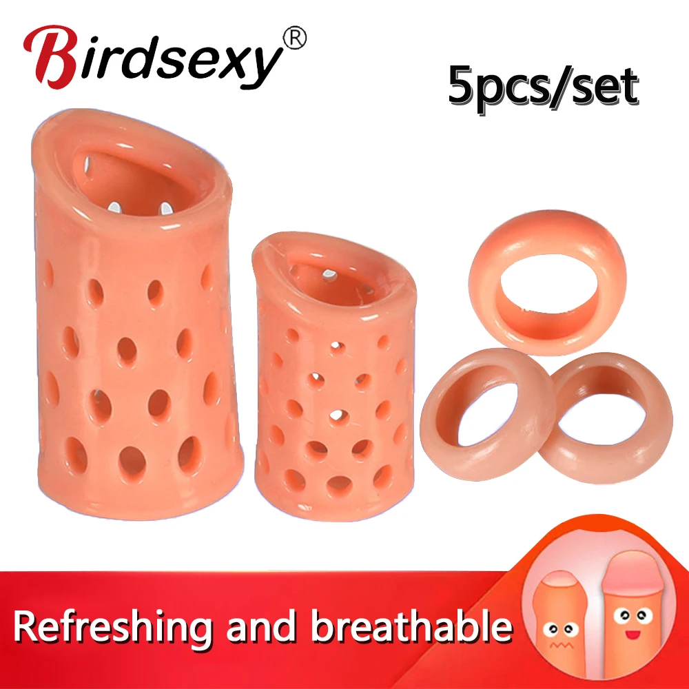 Anéis de pênis de silicone com ampliadores, aumento da ereção, ultra macio, de longa duração, brinquedos sexuais adultos mais fortes para homens, casais
