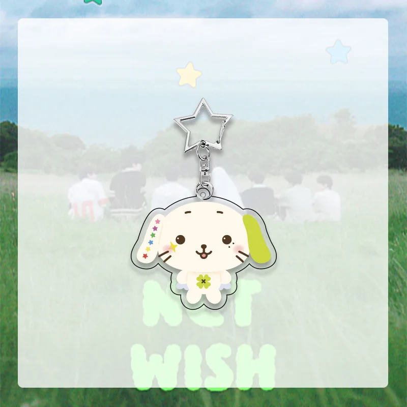 New NCT WISH Cute Cartoon Same Style Transparent Acrylic Bead Chain Keychain in Stock - view 2