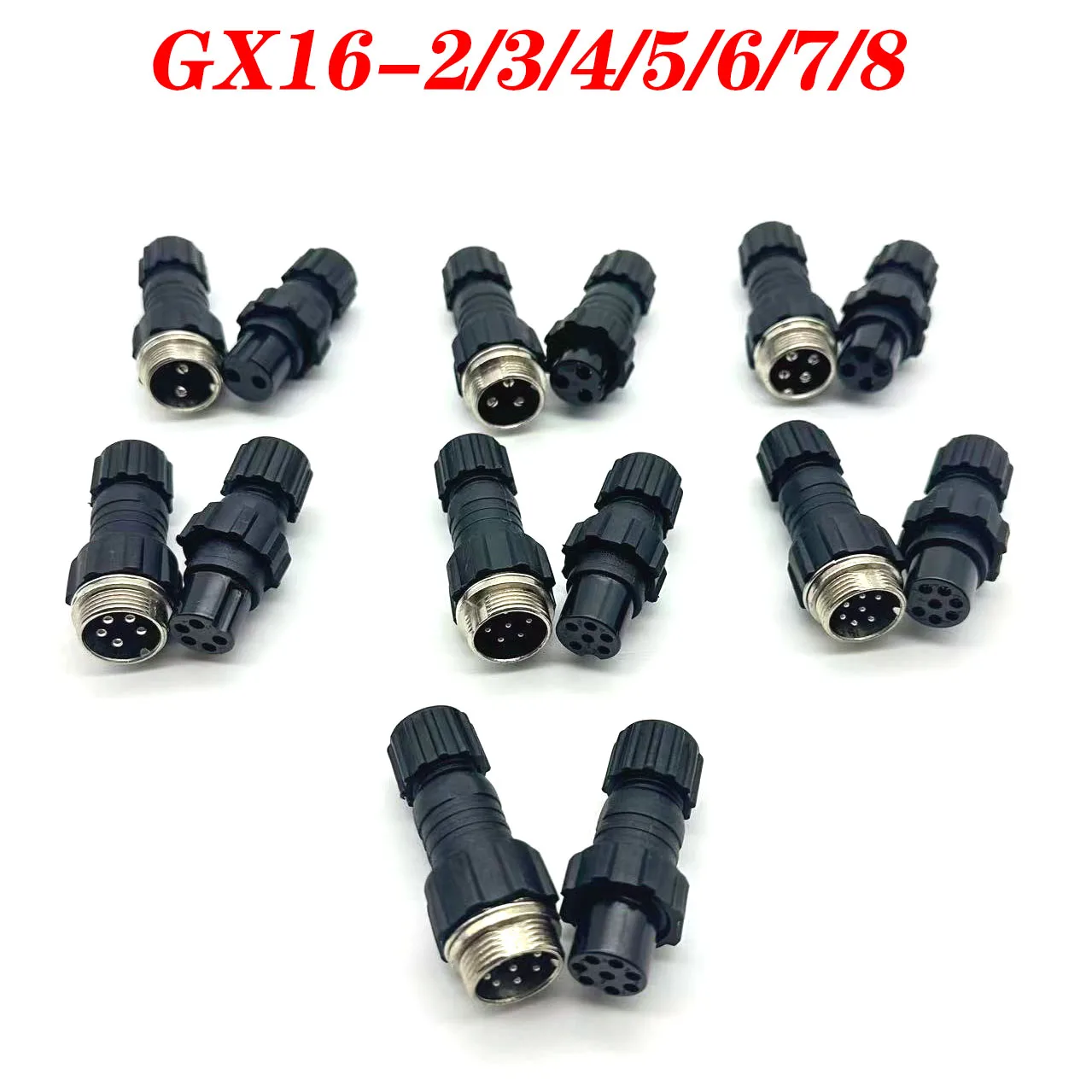 1sets GX16 Aviation Connector M16 Waterproof Back Nut Docking Male&Female Plug And Socket 2/3/4pin 5pin 6pin7pin8pin