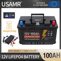 12V 100Ah 50Ah LiFePO4 Battery Pack Grade A Lithium Iron Phosphate Cell 5000+ Cycle Built-in 100A BMS for Home Outdoor RV Travel