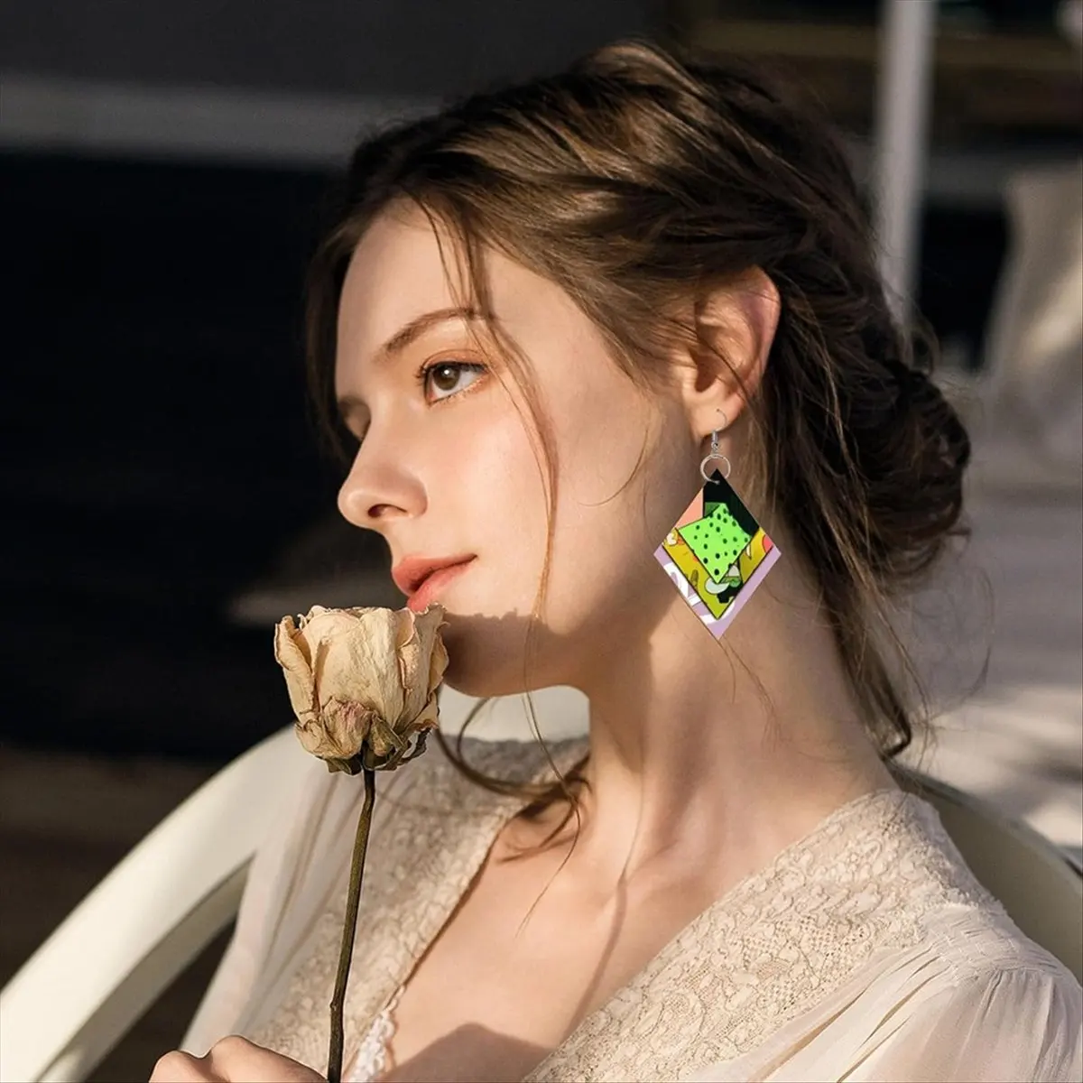 2025+ 230 PCS 4 Shapes Unfinished Wooden Earrings Blanks with 60 Earring Hooks, 60 Jump Rings and 50 Silver Bead Chain
