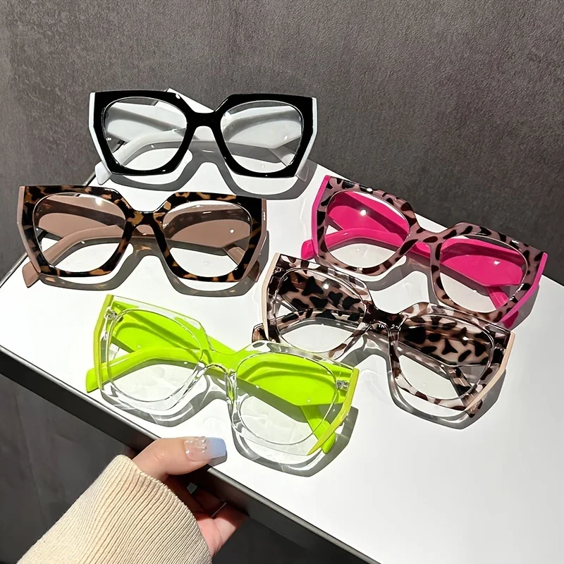 

1/2PC-Retro cat eye anti-blue sunglasses women's - transparent lens full frame design, casual accessoriesTTT