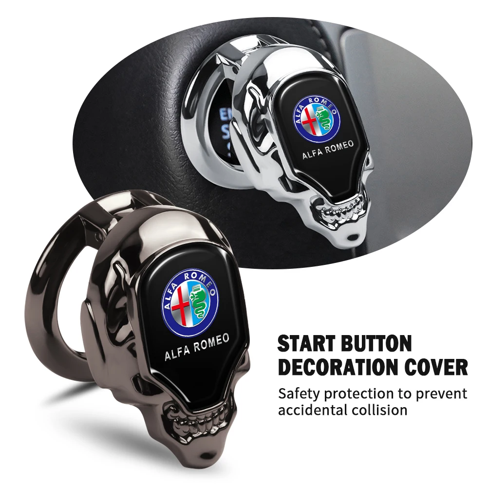 

2026 Горячая Alfa Romeo 1 шт. Автомобильная защитная крышка с одной кнопкой запуска, наклейка на устройство зажигания для Alfa Romeo Giulia Stelvio MiTo Giuliet