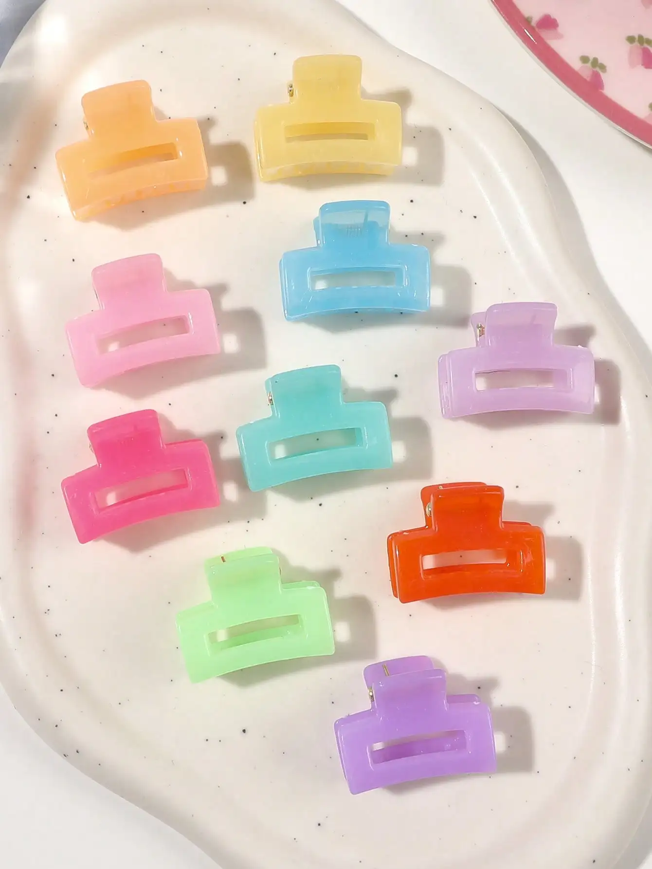 10 Stück Sommer-Macaron-Haarspangen für Frauen und Mädchen, 2,5 cm Rechteckige Haarklammern für Dünnes und Dickes Haar – Detail 18