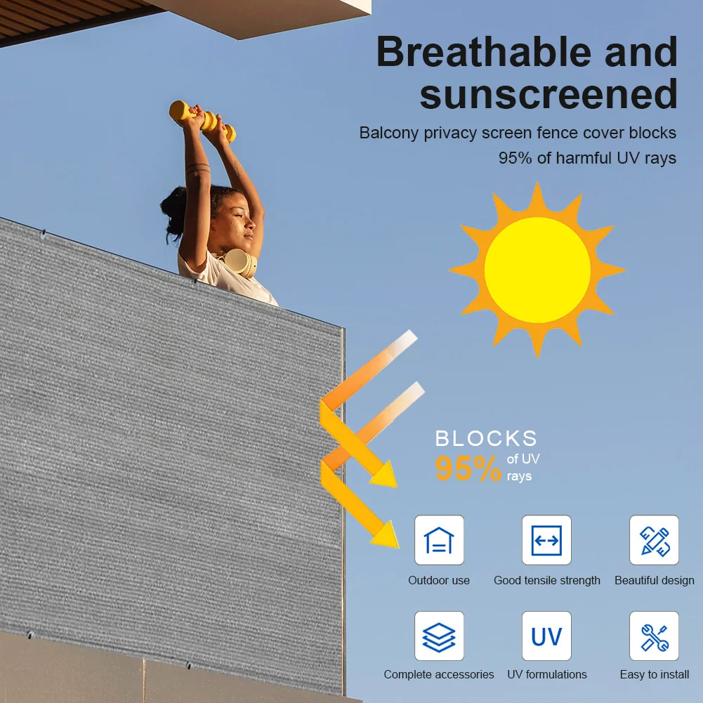 95% valla de privacidad Anti-UV pantalla de privacidad valla Cable bridas con cremallera incluida cerca malla sombra cubierta de red para jardín y patio trasero