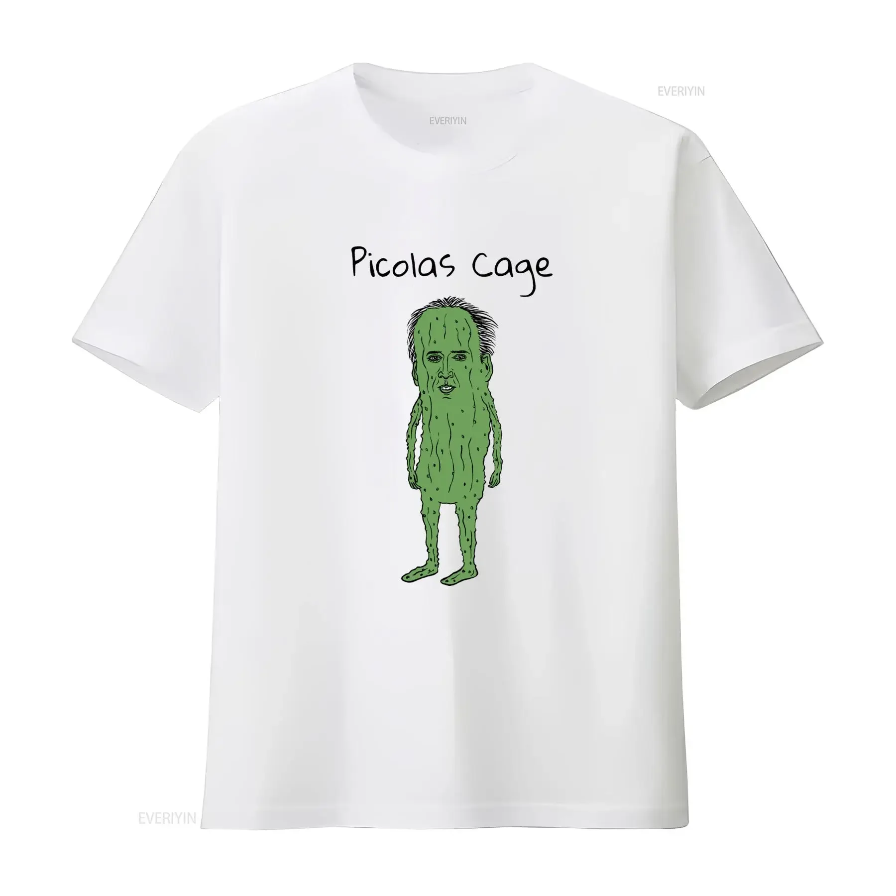 Picolas Cage T Shirt Awkward Celebrity Humor Nicolas Pickle Lover Silly for  vintage Washed Top For Everyday Wear Stretched