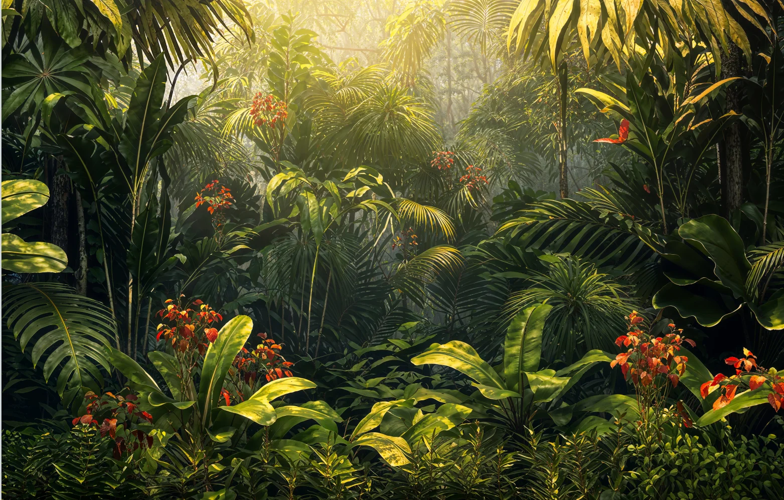 Custom Size 3D Wallpaper Tropical Rainforest Plant Leaf Wall Mural Home Decoration Living Room Bedroom Leaf Decorative Painting
