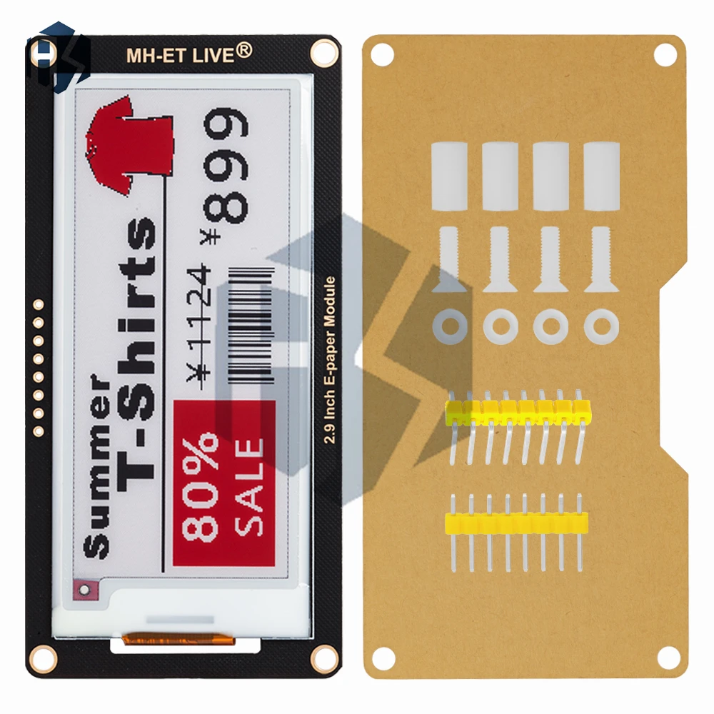 

‌2.9 inch E-Paper Display Module (296x128 SPI Interface) - Compatible with Arduino, STM32, Raspberry Pi /ESP32