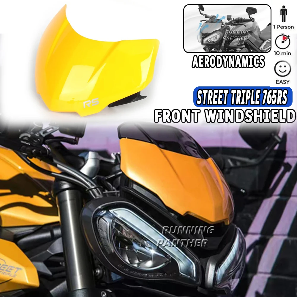 

FOR Street Triple 765RS Motorcycle Front Windscreen Windshield Visor Wind Screen Shield Spoiler Deflector 765 RS moto2 2023