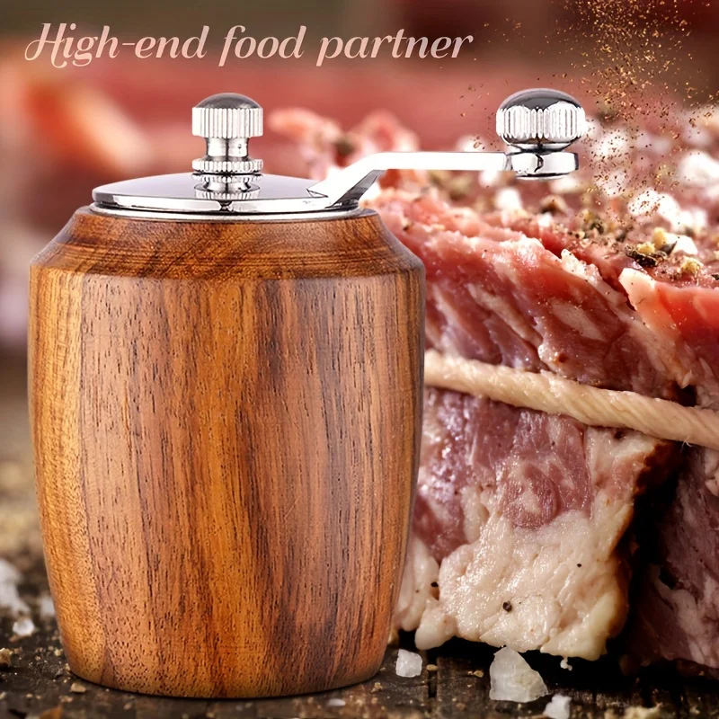 

Wooden Grinder Set Acacia Wood Pepper Mill Ceramic Core Manual Spice Grinder BBQ Tools