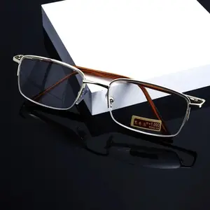 Ultraleves Square Metallgläser für Männer und Frauen, Vintage -Lesebrille, presbyopische Brille, + 50, + 75, + 125, + 175, + 225, + 275, + 325, + 375 8 Hauptverkaufsbrillen lesen 175 - №3