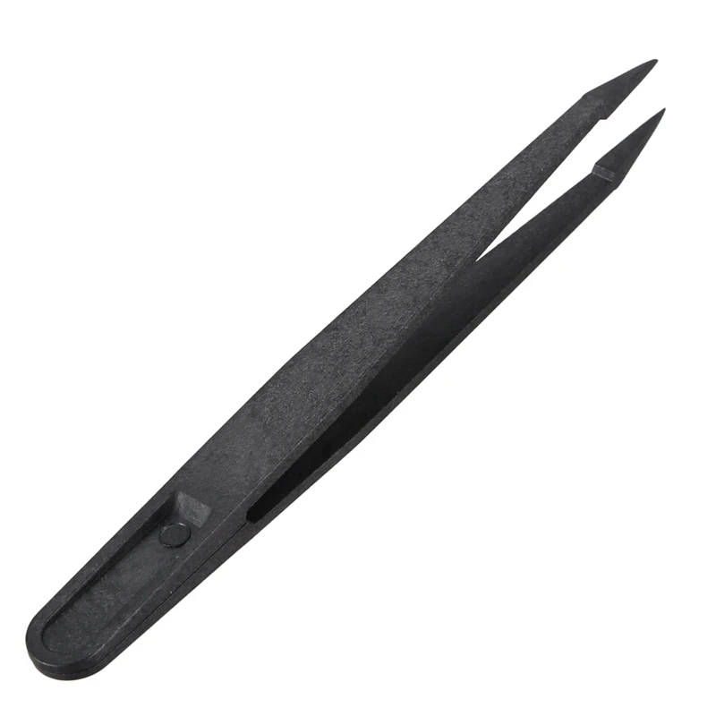 블랙 플라스틱 팁 헤드 정전기 방지 핀셋, 최고 60 개, 12cm 길이