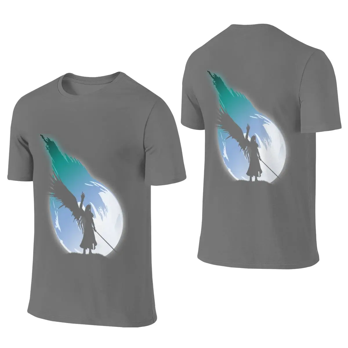 One Winged Angel Not Fading Reversible T-shirt Japanese Style City Boy No Curling Cotton Tee