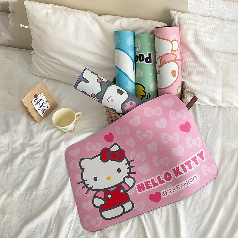 

60X40Cm Kawaii Sanrio Anime Carpet Cute Hello Kitty Kuromi My Melody Cartoon Water Absorption and Anti Slip Gifts for Girls