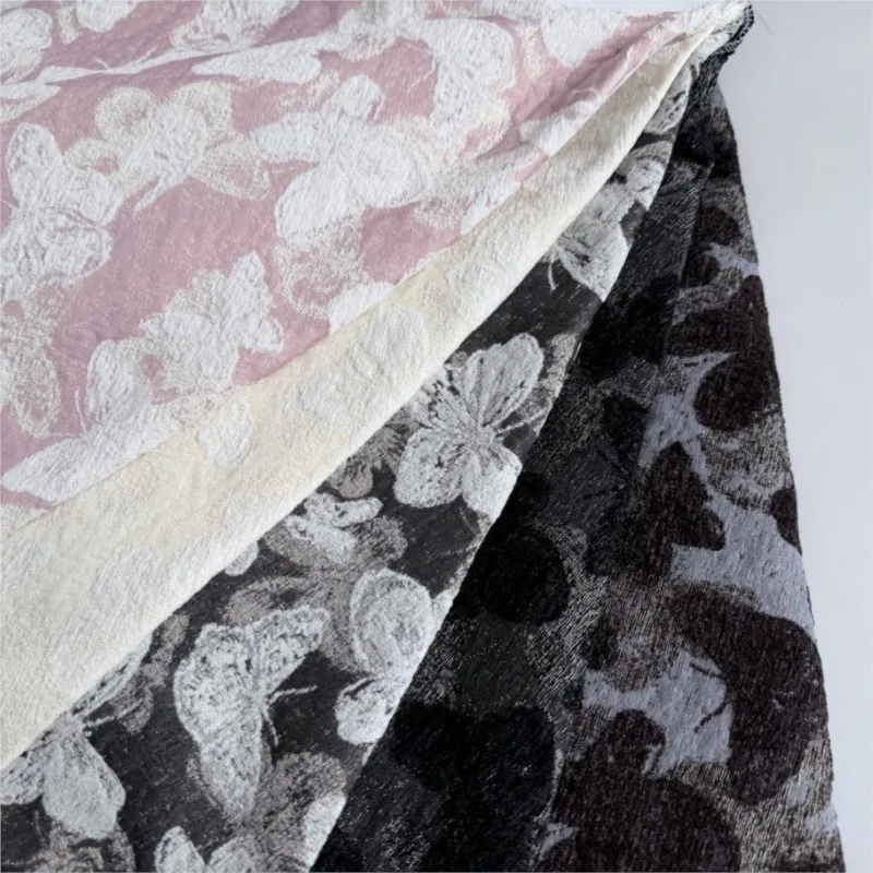 Soft colored gold micro-flash jacquard fabric with silk interlacing thread women's clothing