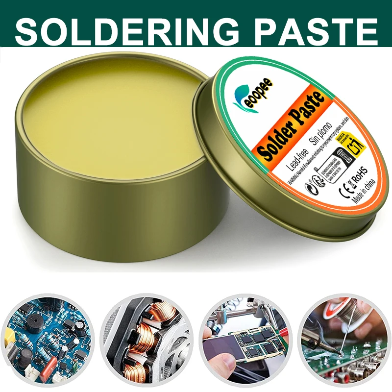 

Модернизированная паяльная паста, канифольный флюс, 100 г/50 г, точность, не требующая очистки, паяльная флюс для печатных плат электроники, бессвинцовая канифольная паста