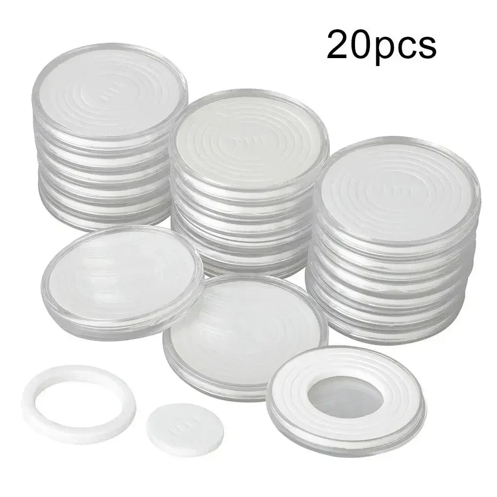 

Collection Containers Coin Box Holder 20pcs 46mm Coin Round Home Capsules Storage Transparent Supplies