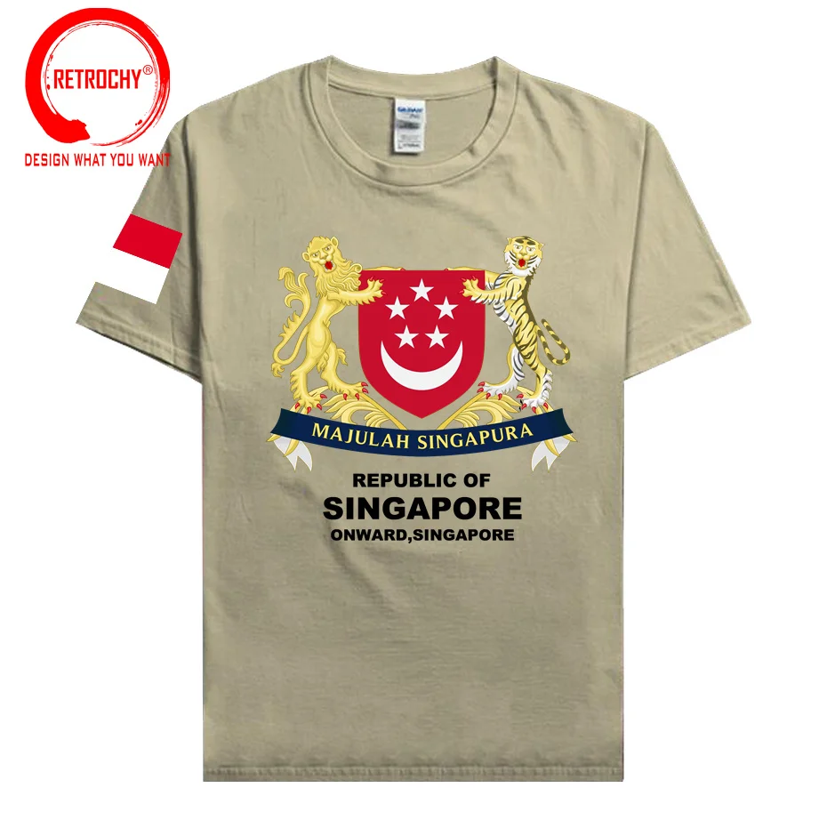 Creative Design Singaporean Flag Singapore Lions Love Gift T-Shirt For Men Women SG Coats of Arm T Shirt Tops Cotton Tee Shirt