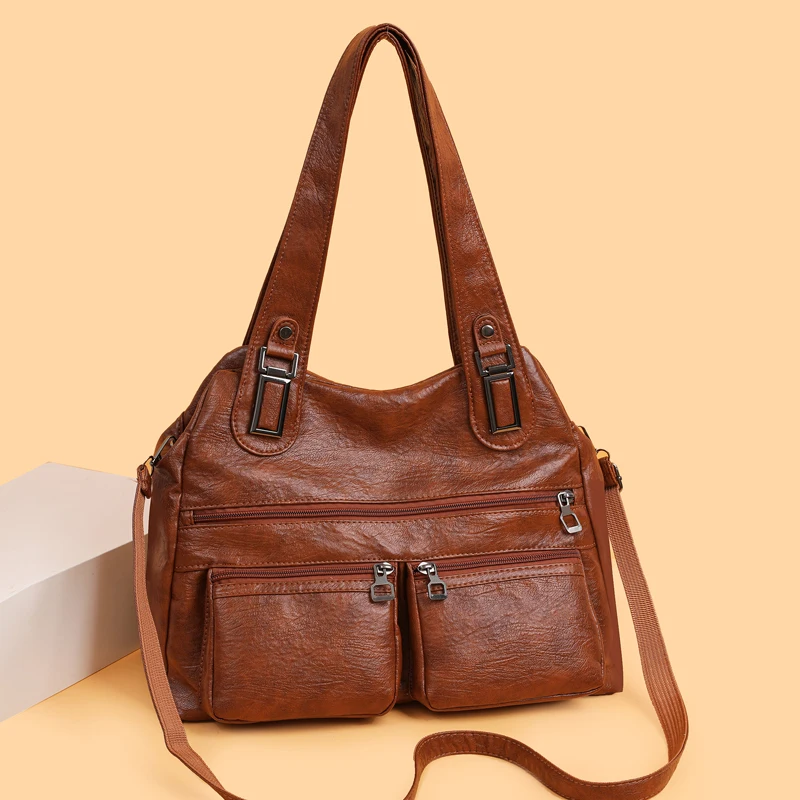 

Genuine Brand Leather Handbags for Women Casual Shoulder Bags Luxury Designer Ladies Large Capacity Crossbody Messenger Bags Sac
