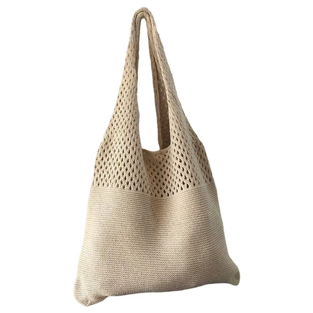 

Women Woven Shoulder Bag Tote Womens Girls Large Capacity Shoulder Bags Simple Shopping Handbag for Travel Camping