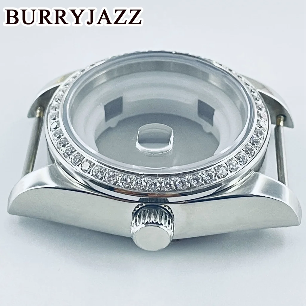 BURRYJAZZ 31mm NH05 NH06 Watch Case Silver Rose Gold Stainless Steel Case With Sapphire Crysta Waterproof - view 4