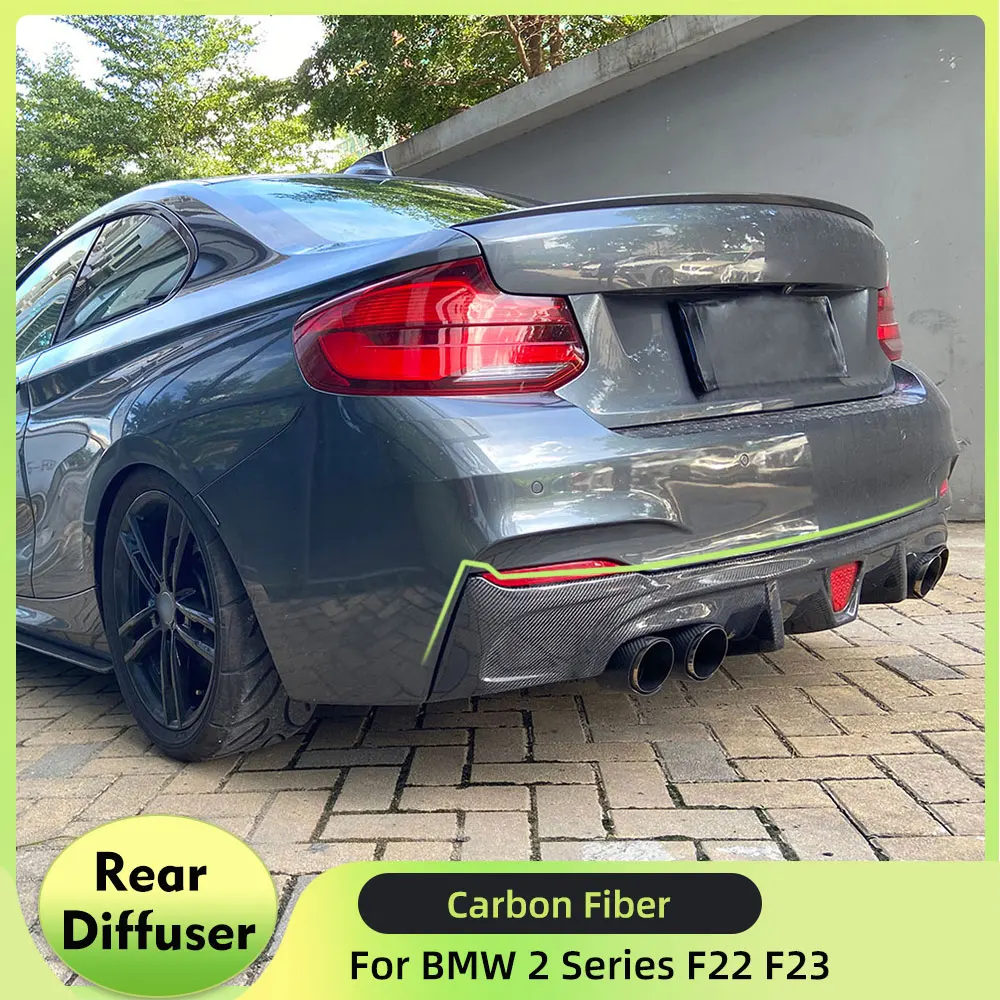 Car Rear Bumper Diffuser for BMW 2 Series F22 F23 M235i M240i M Sport Coupe Convertible 2014-2019 Carbon Fiber Rear Diffuser Lip