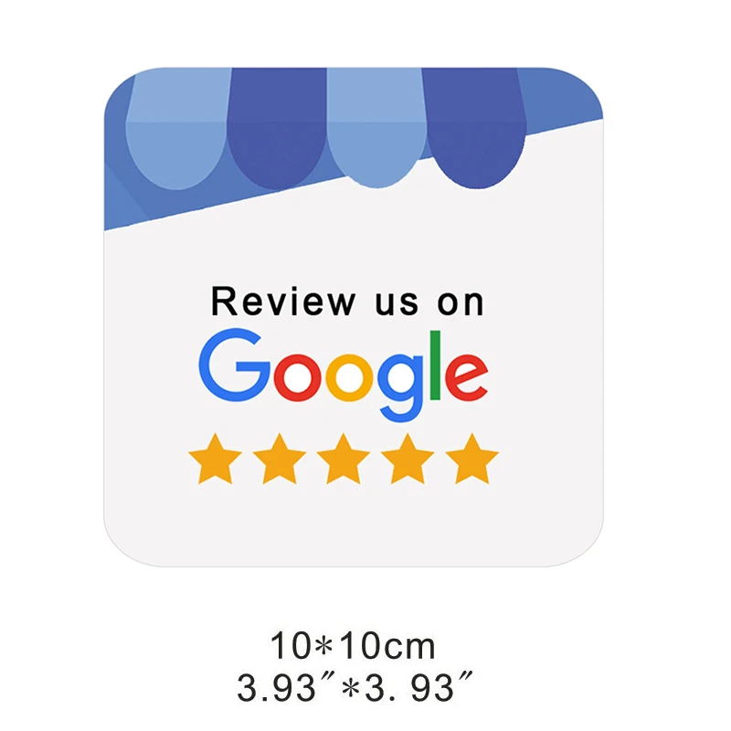 Google Reviews NFC Plate PVC Material Square 10CM with Self-adhesive Backing