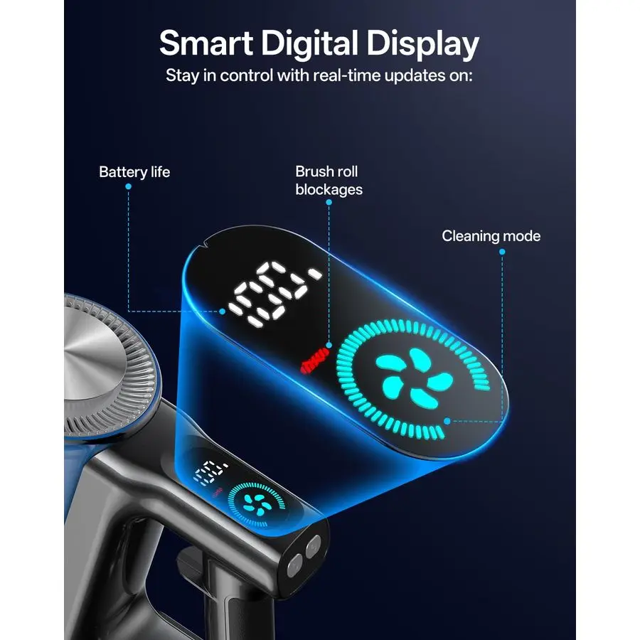 مكنسة كهربائية، مكنسة كهربائية لاسلكية 8 في 1 مع 3 أوضاع شفط، وقت تشغيل يصل إلى 45 دقيقة، قابلة لإعادة الشحن، قائمة ذاتيًا، سلكية