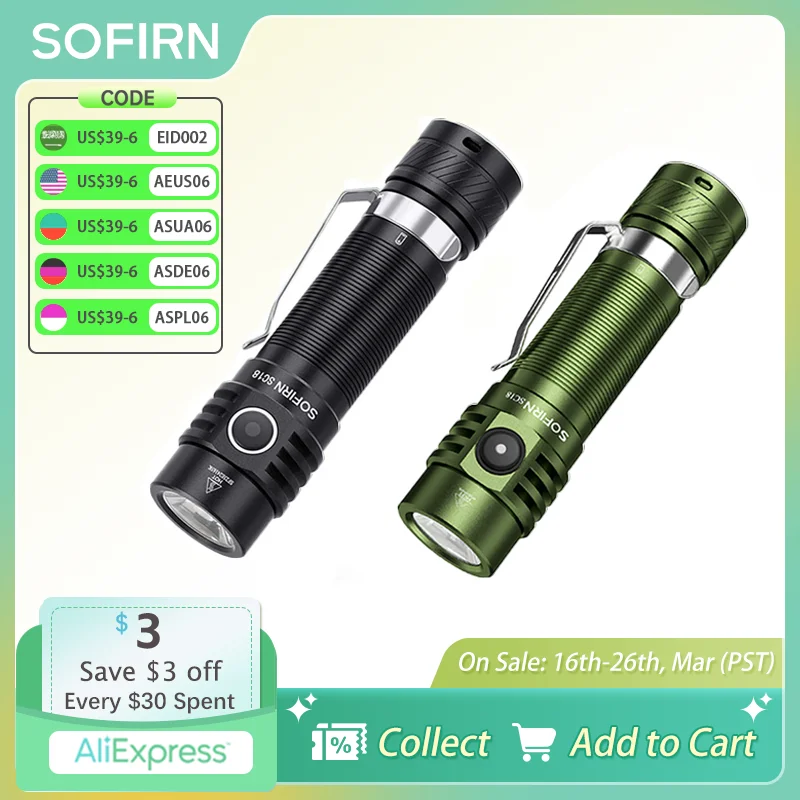 Sofirn SC18 SST40 LED 18650 latarka 1800lm latarka EDC USB C akumulator TIR soczewka optyczna latarnia ze wskaźnikiem zasilania