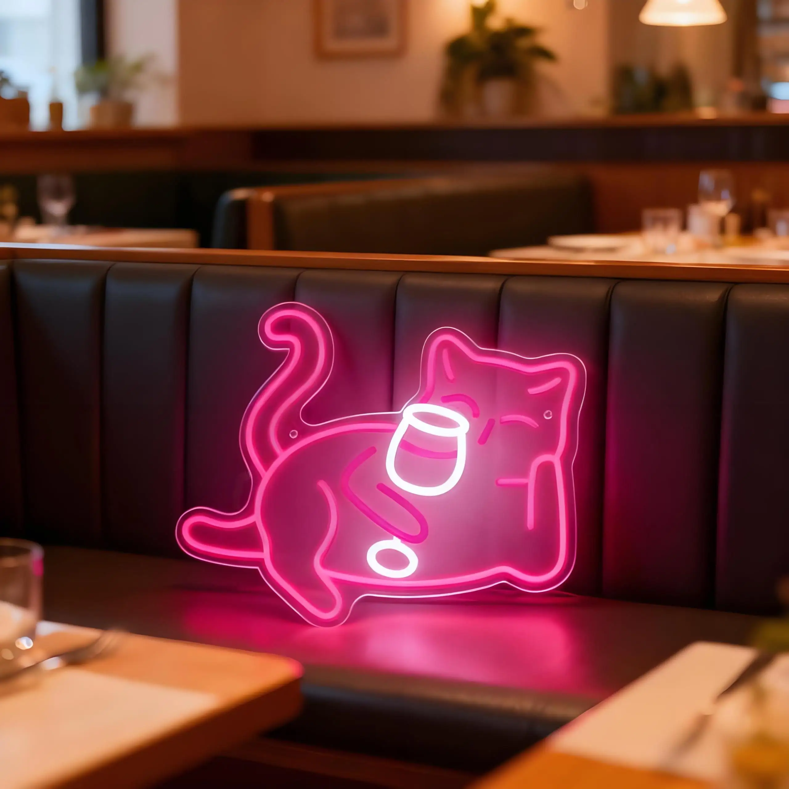 

Drink Cat Neon Sign for Wall Decor Business Led Sign for Room Decor Supplies Birthday Party Signs for Bar Home Bedroom Drink Bar