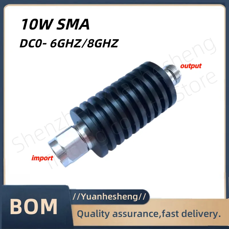 10W SMA type fixed attenuator DC-6GHZ/8GHZ 1/2/3/5/6/10/15/20/30db/40db/60db DC0- 6GHZ/8GHZ