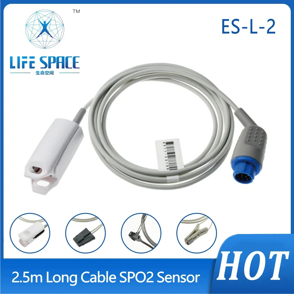 

Spo2 Sensor probe Oxygen saturation transduceradult Adult Child baby Finger ear clip Compatible mindray*s Pm5000/6000