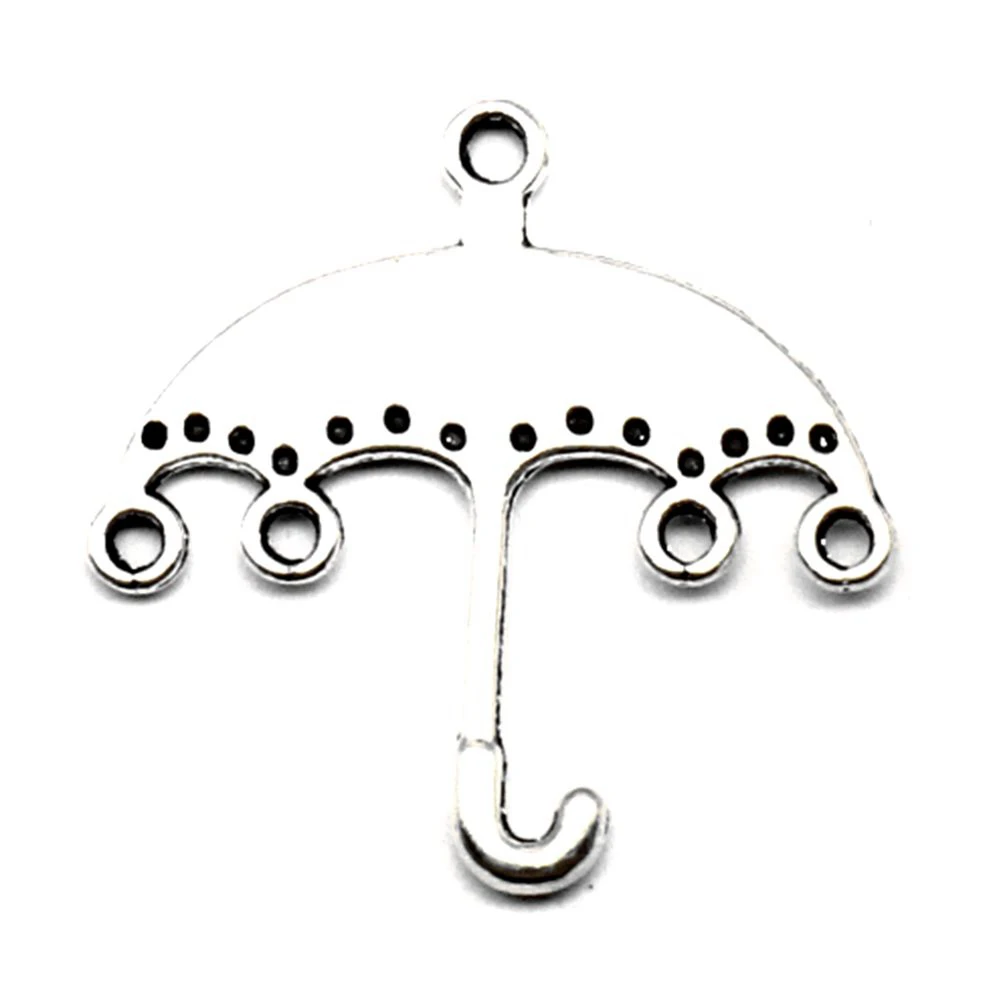 Umbrella Earring Connector Pendants For Jewelry Antiqu Diy Jewelry 25x25mm 10pcs Antique Silver Color