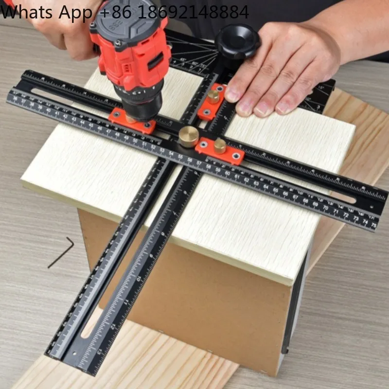 For Woodworking Multi-Function T-Ruler Automatic Card Point Positioning Ruler Punching Positioning Ruler Multi-Function Angle