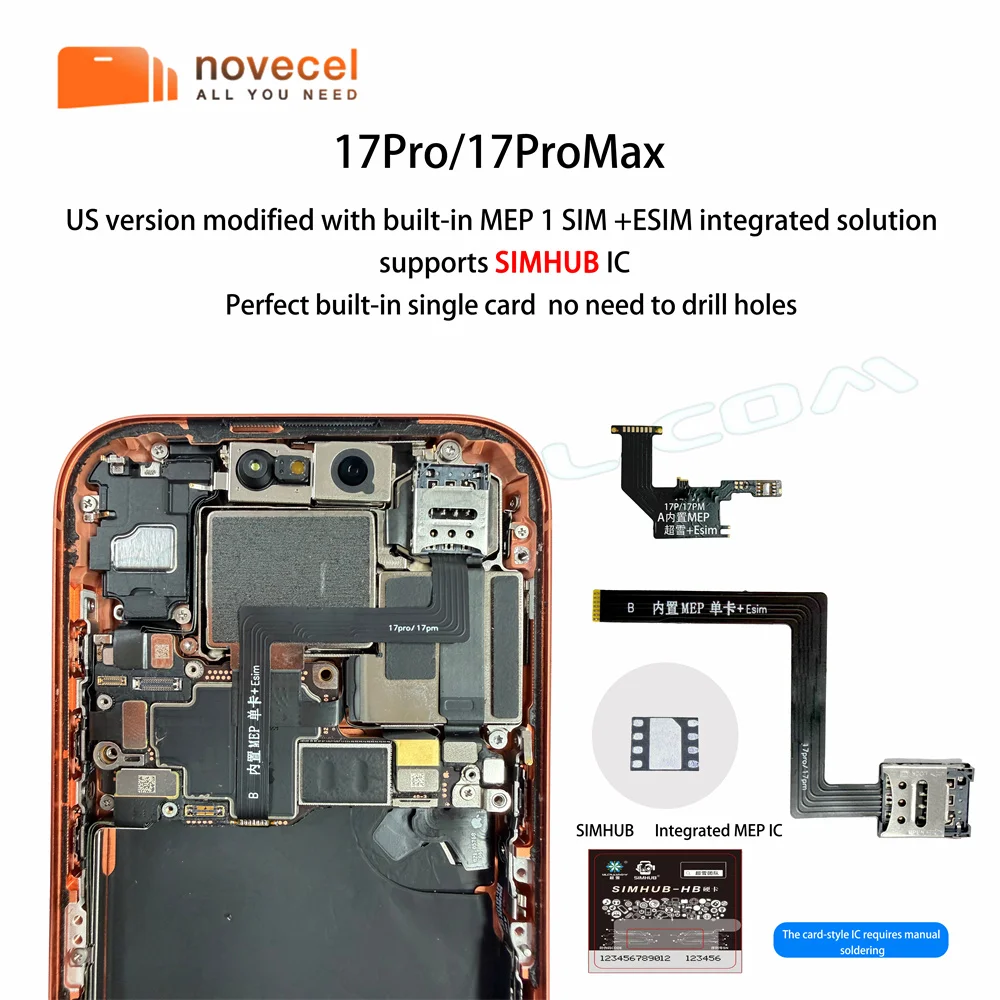 US Version Esim to Sim Card Flex Cable + ESIM for iPhone 17pro 17
