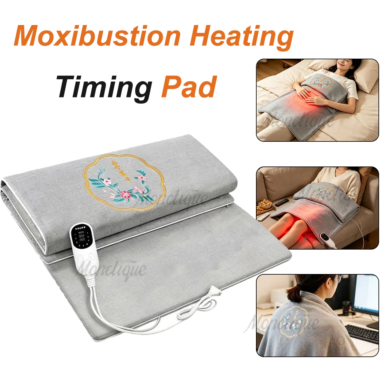 

Electric Moxibustion Hot Compress Pad Warm Blanket Heated Yoga Mat 3-speed Timing 9 Level Temperature Massage Relax Body Muscles