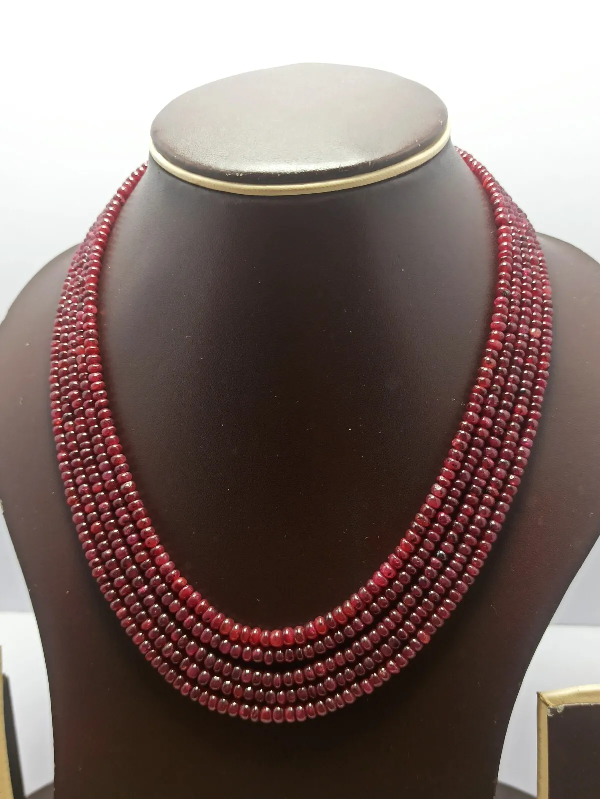 

Natural Ruby Smooth Round Beads 16'' String Necklace 3-4 mm beads