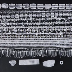 Natural Stone Clear Quartzs Beads White Crystals Loose Spacer Bead For Jewelry Making Charm Accessories DIY Bracelets Necklace