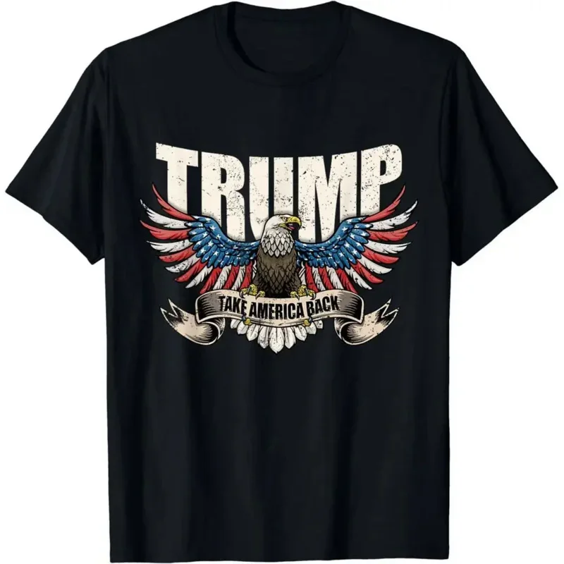 

Trump 2024 Flag Take America Back Men Women Donald Trump T-Shirt All Size XS-3XL Summer High Quality Cotton Tshirt