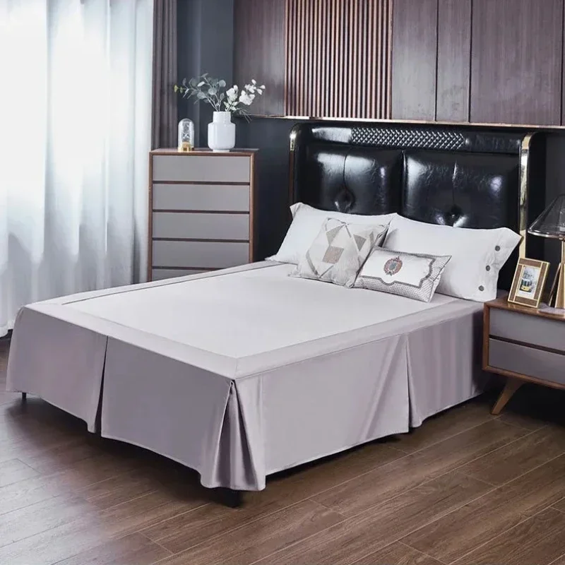 150/180/200cm Solid Color Split Corners Bed Skirt Home Hotel Bed Skirt Bed Cover Twin/Full/Queen/King Size 38cm Height