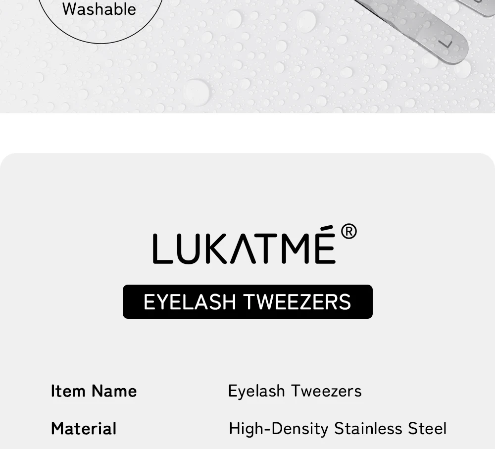 LUKATME 5 Stück Präzisionspinzetten aus Edelstahl mit Rutschfester Faserspitze, Professionelle Wimpernverlängerungspinzetten, Wimpern-Make-up-Werkzeuge – Detail 4